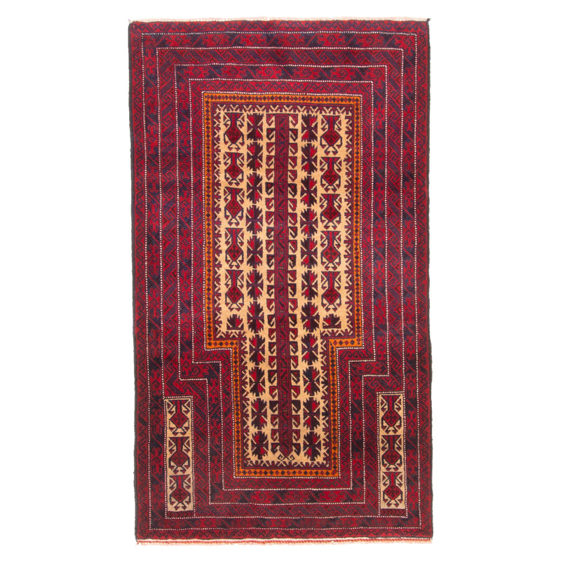Tapis brun clair Teimani 2 pi 11 po x 5 pi 3 po