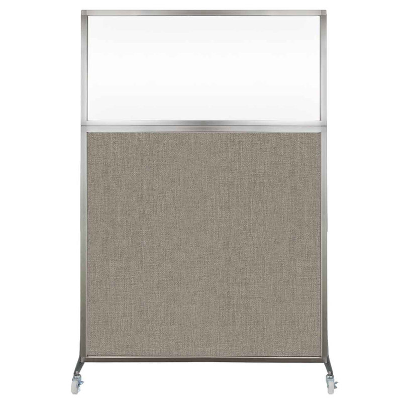 Cloison de bureau Hush - fenêtre transparente, 48", Gris