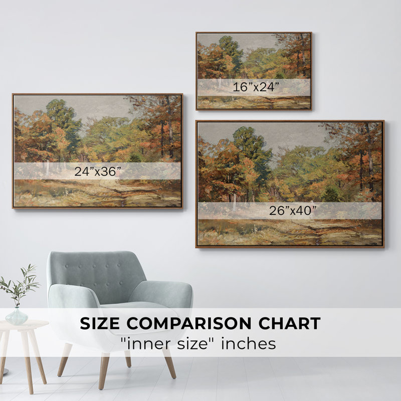 «Vintage Landscape - CML XXIV» sur toile, Toile encadrée noyer flottant, H 27 po x l 41 po x P 2 po