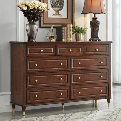 Commodes et commodes rectangulaires en bois massif noyer