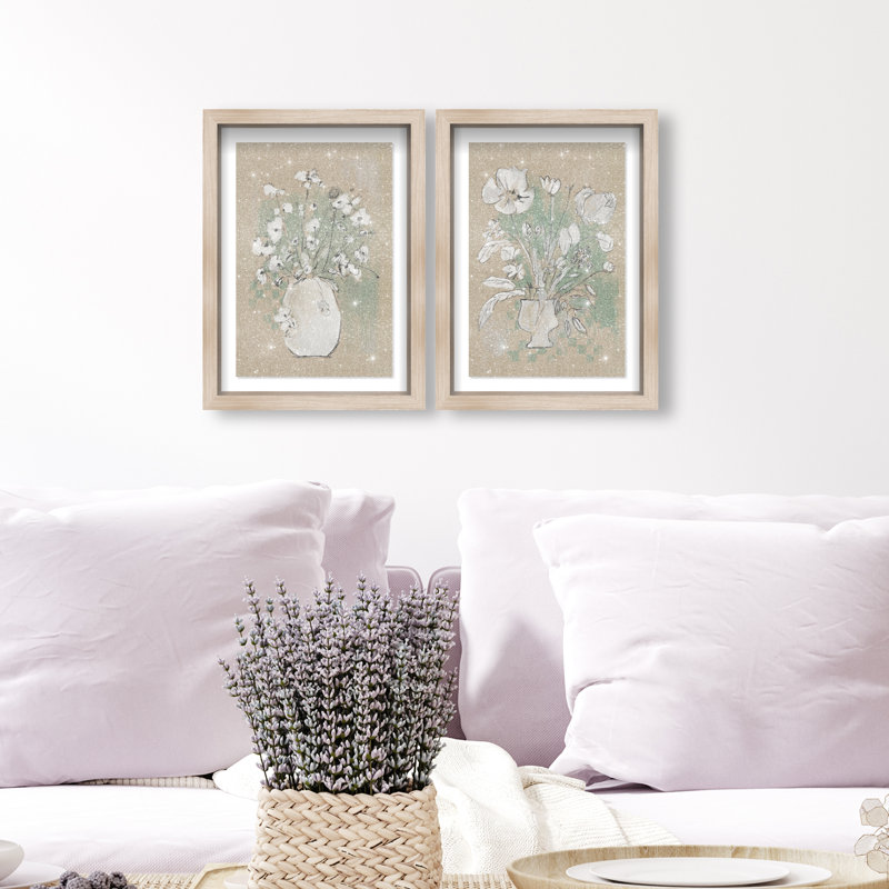 Spring Energy Set by Oliver Gal, 16.5" H x 11.5" W, Natural Oak Shadowbox