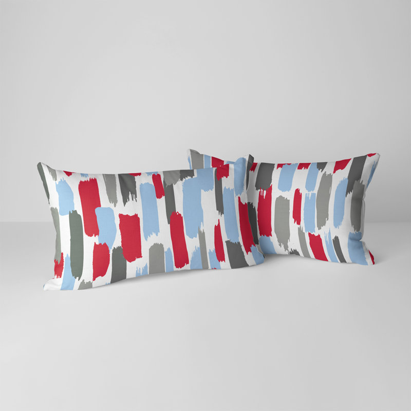 Housse de coussin rectangulaire Festive Paint, Bleu