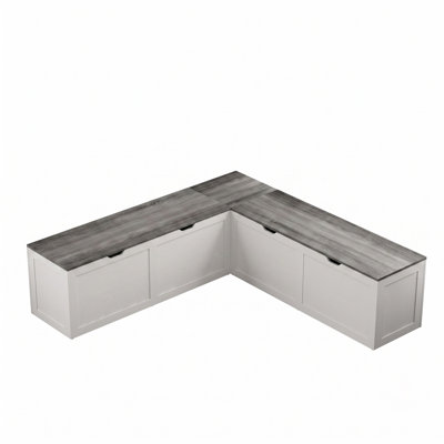 L-shaped Corner Breakfast Nook Bench With Storage, For Dining Room, Kitchen Corner, Entryway