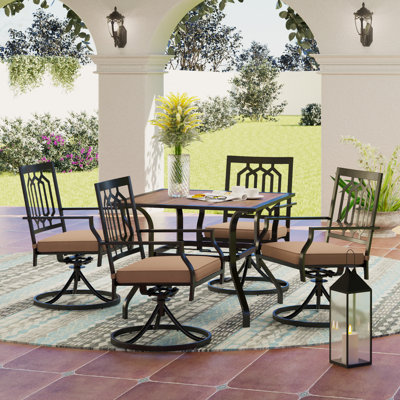 4 - Person Patio Dining Set with Square Table , Cushions Included