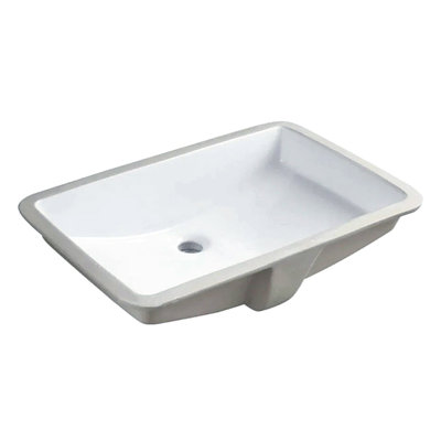 Allora USA 16.5'' White/Gray Porcelain Rectangular Bathroom Sink with Overflow