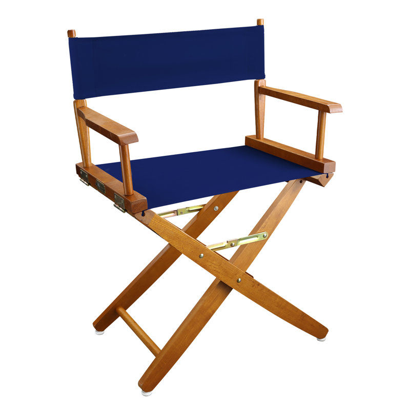 Chaise de réalisateur pliante Oktan, Naturel, Bleu royal