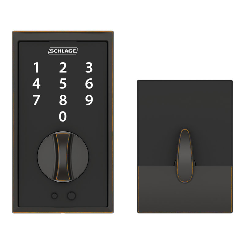 Schlage Touch Keyless Touchscreen Deadbolt with Century Trim, Aged Bronze