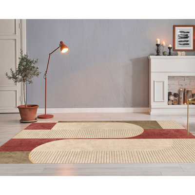Iasos Vinyl Machine Printed Area Rug