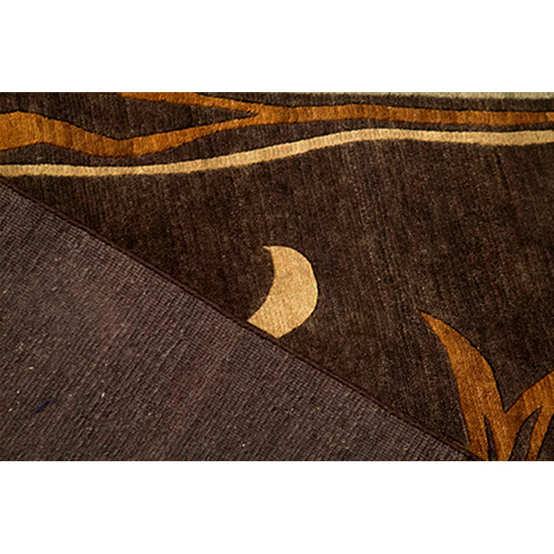 Floral Area Rug in Dark Brown/Yellow/Ivory