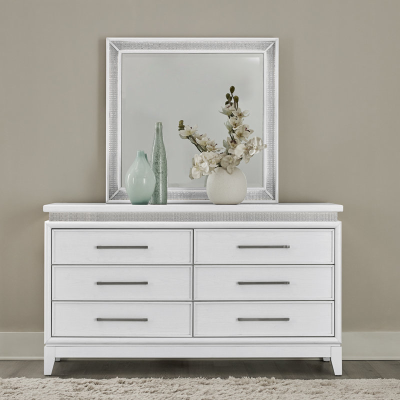 Oxford King Upholstered Bed, Dresser & Mirror, Chest, Nightstand Bedroom Set, King