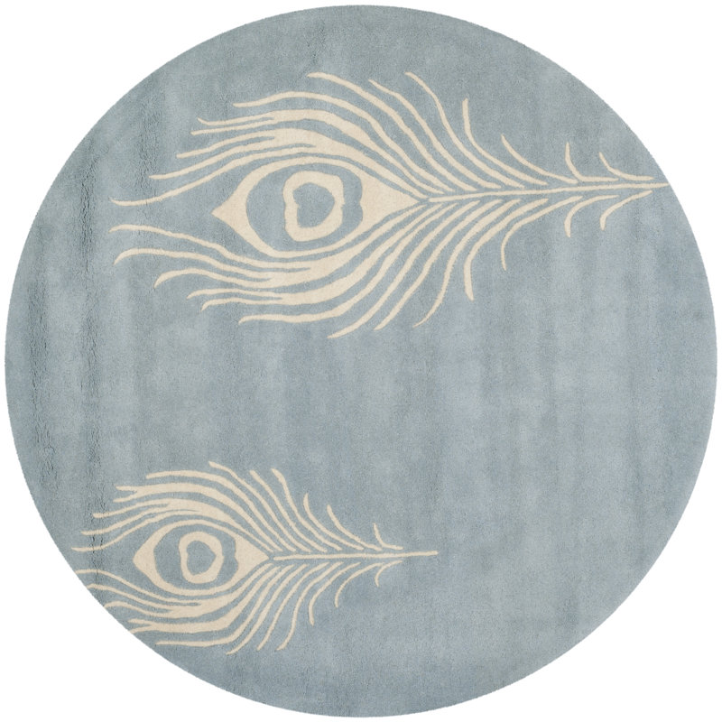 Nonia Hand Tufted Wool And Viscose Oriental Rug, Round 8'