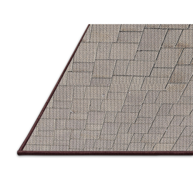Tapis gris tissé à la machine, Rectangle 3 pi x 5 pi