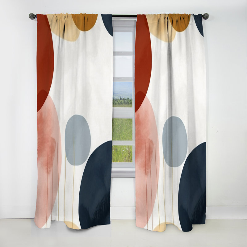 Hendley - Rideau minimaliste - Rideau occultant abstrait - 1 panneau, L 52 po x L 95 po