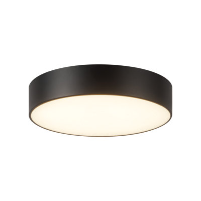 Musa 6-in Black dimmable LED Flush Mount