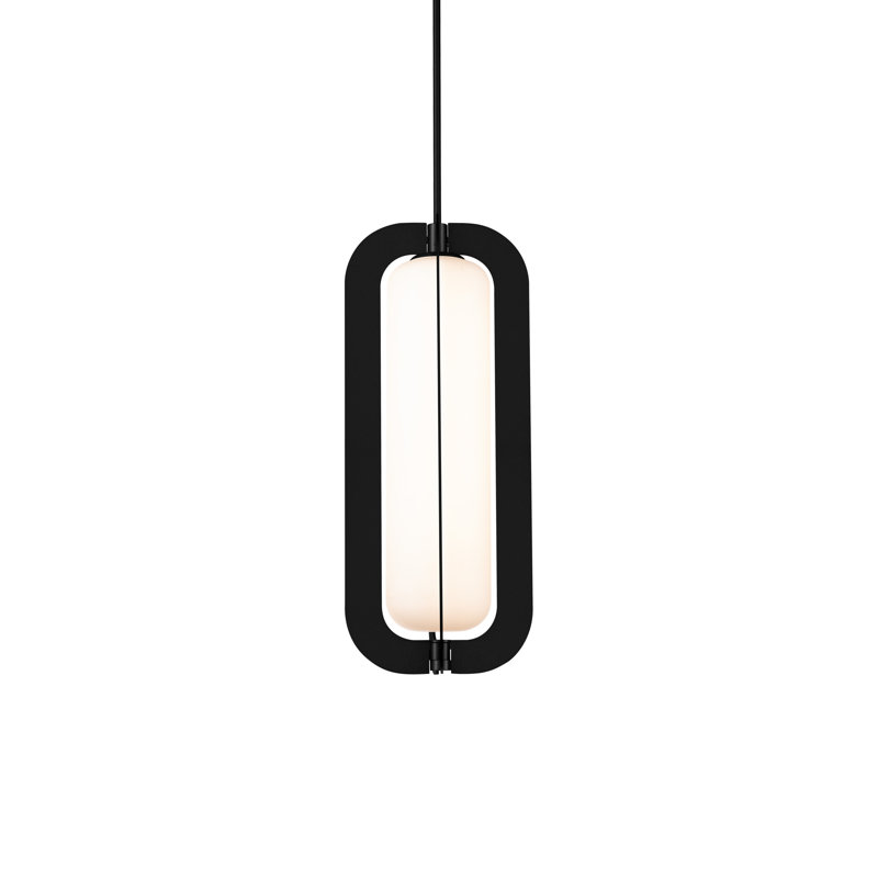 Luminaire suspendu rectangulaire unique à 1 lumière Echelon, Noir