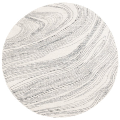 Kinata Ebony Hand Tufted Wool/Cotton Abstract Rug in Ivory/Grey