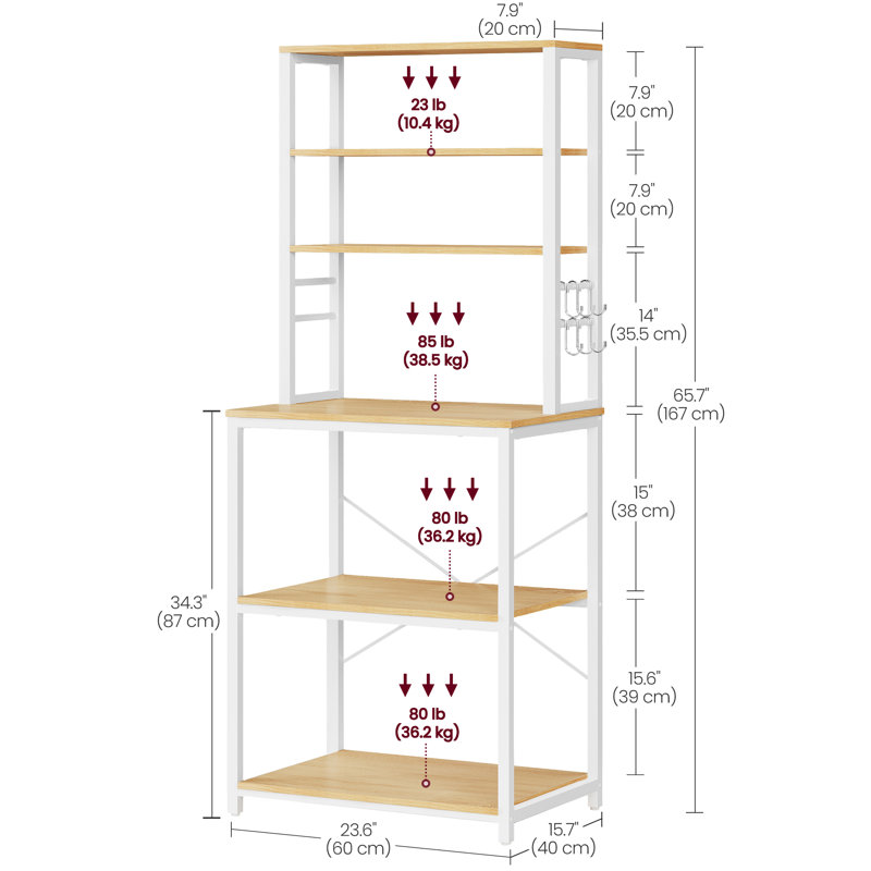 Stroupe Standard, 167cm H x 60cm W x 40cm D, Oak/White