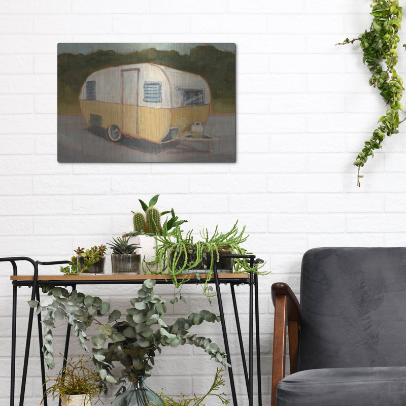  «Retro Camper 2» par Ethan Harper, art mural en métal, 16 po x 12 po, H 12 po x l 16 po
