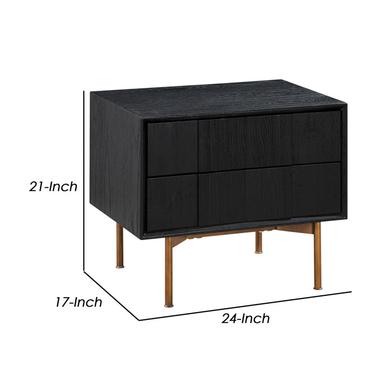 24'' W Solid Wood Nightstand