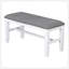 Ensemble de table de salle à manger en bois 6 pièces avec banc rembourré et 4 chaises, style campagne, gris et blanc