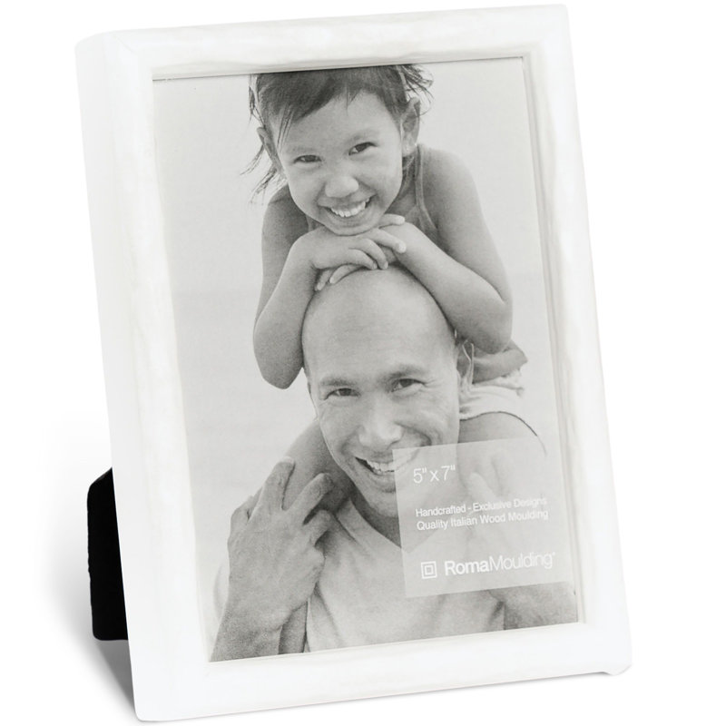 Cadre pour photo simple en bois embossé, Blanc, 4" x 6"