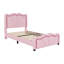 Lit tête de lit simple tapissier courbé rose-501407785-501407796