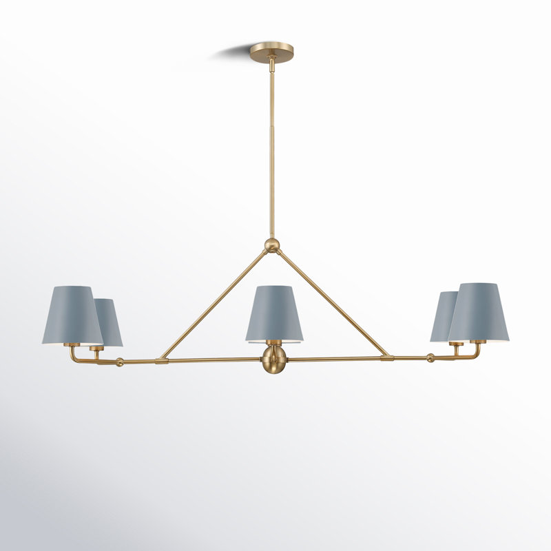 Kinston 6 - Light Dimmable Modern Linear Chandelier, Blue