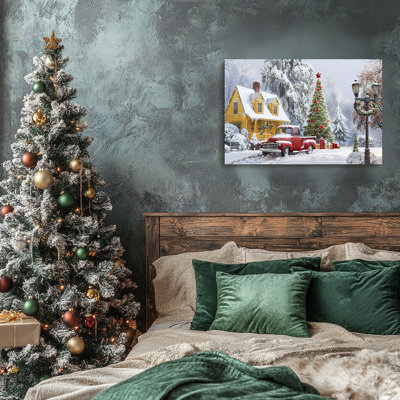 Art mural de Noël, peinture, Festival, reproduction d'art sur toile pour chambre à coucher, salon, décoration murale, cadeaux de Noël chaleureux