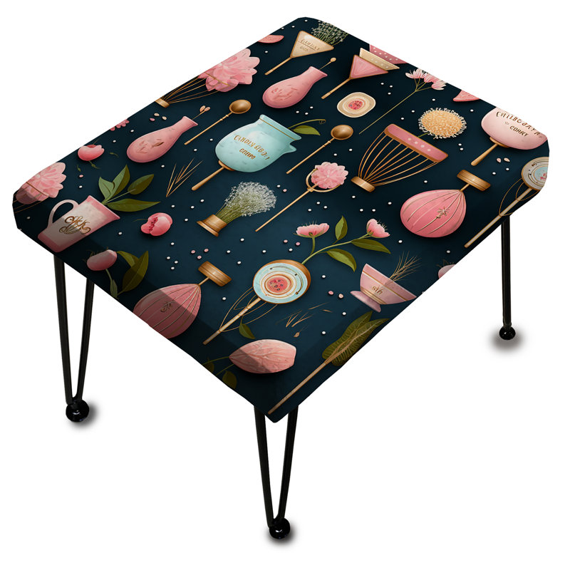 Articles de toilette pastel rose et bleu pour les adolescents - Repose-pieds rectangulaire abstrait