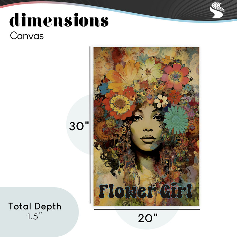 Bohemian Flower Girl, toile de Sasha, H 30 po x l 20 po