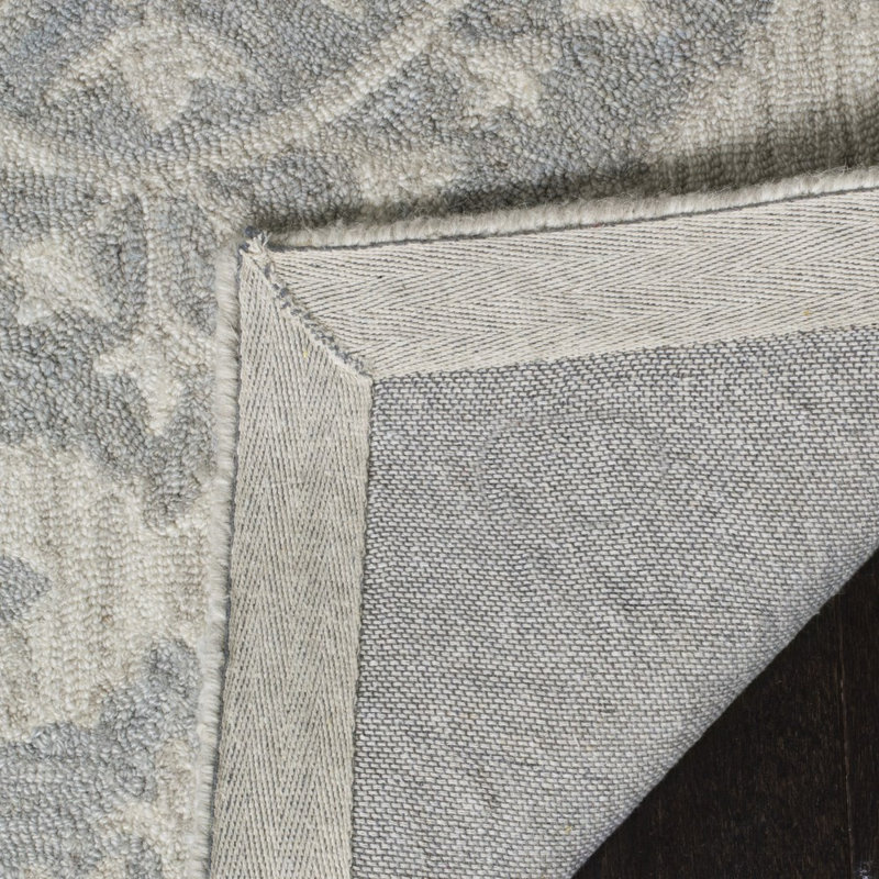 Tapis gris clair en laine touffeté à la main Anik, Rectangle 4 pi x 6 pi