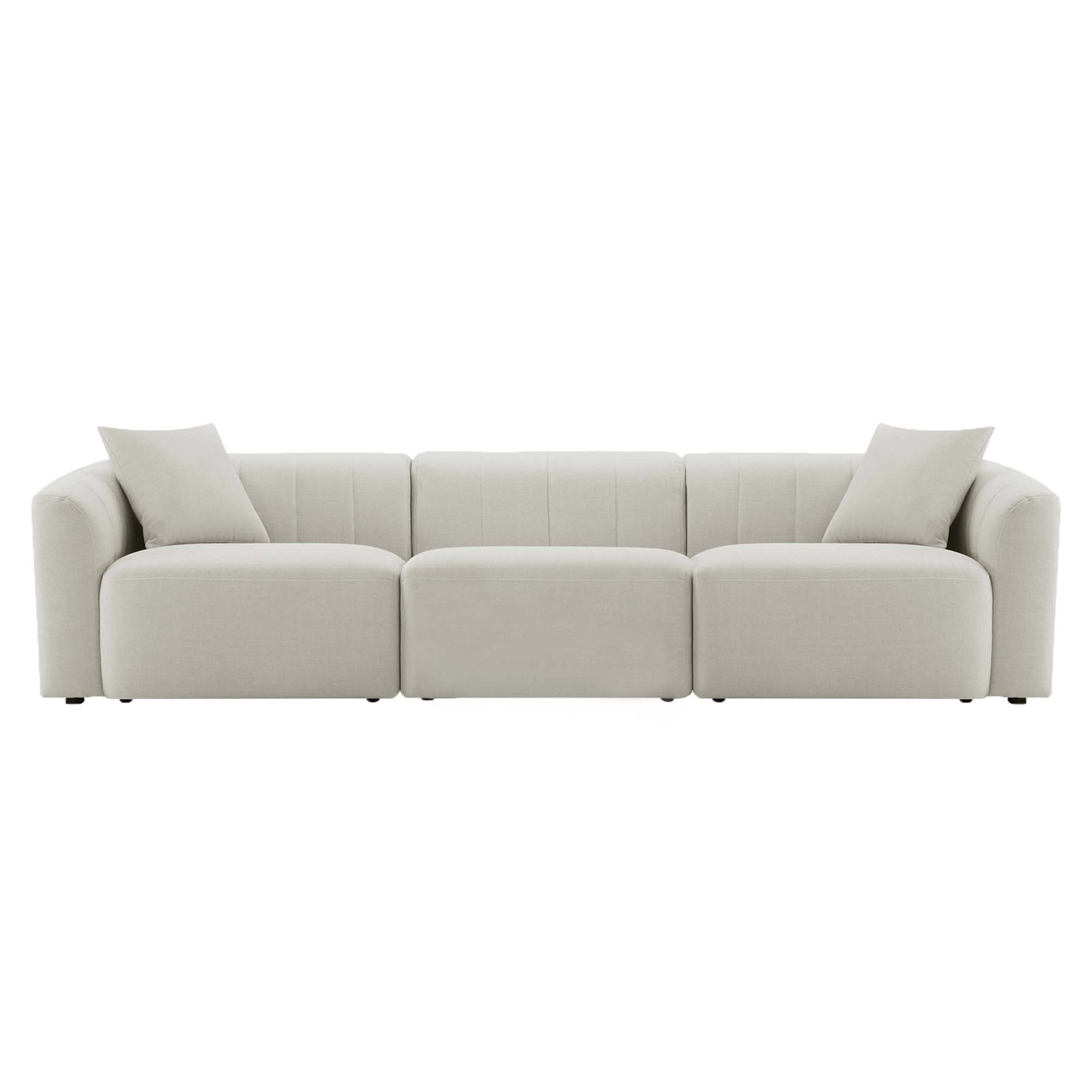 Augustine 122" 3 - Piece Modular Sofa, Luna Cream Performance Weave