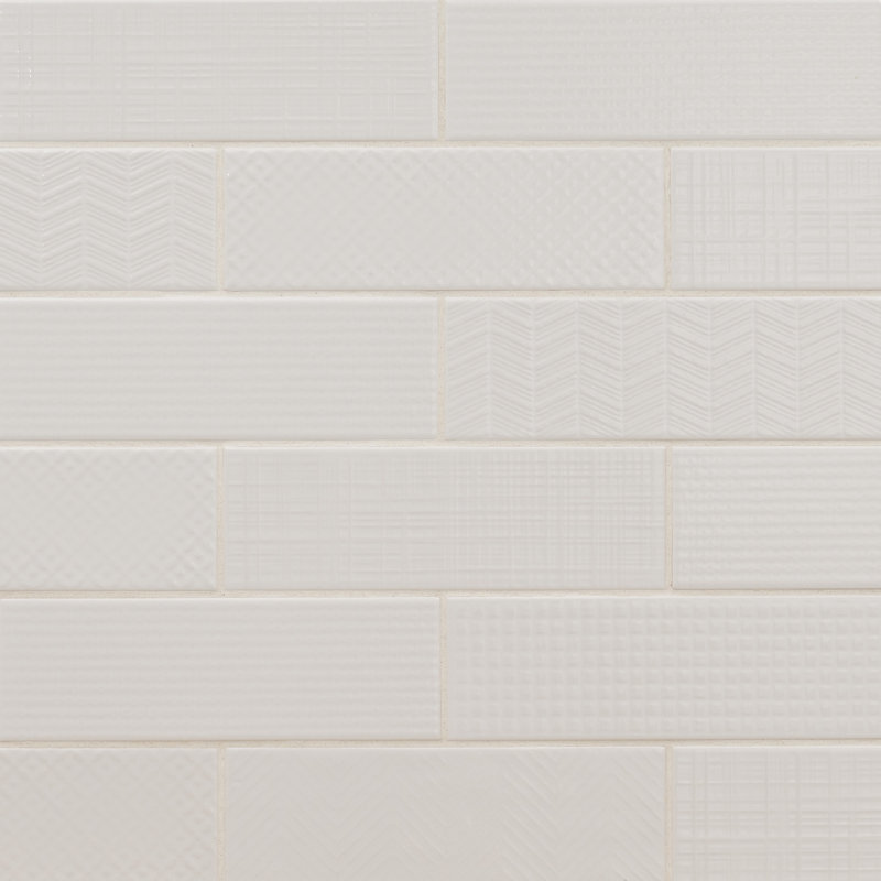 Carrelage mural en céramique brillant 4 po x 12 po Metrola 3D Mix, Vernis