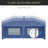 10' X 20' Pop Up Canopy Tent With 4 Sidewalls, Heavy Duty Tents For Parties, Outdoor Instant Gazebo With Carry Bag, For Outdoor, Garden, Patio