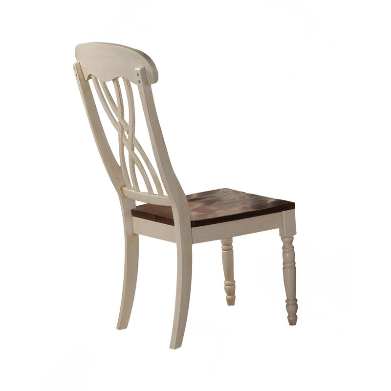 Chaise d'appoint au fini babeurre et chêne (ensemble de 2)