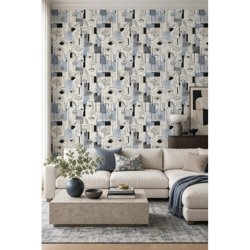 Papier peint moderne Mid Century, Peler et coller