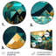 Paysages sarcelle et turquoise en symétrie sur impression métallique-2118944697
