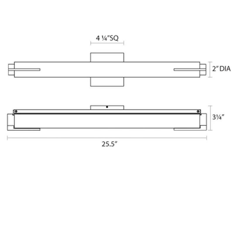 Tubo Slim Dimmable LED Bath Bar, Drum, Polished Chrome