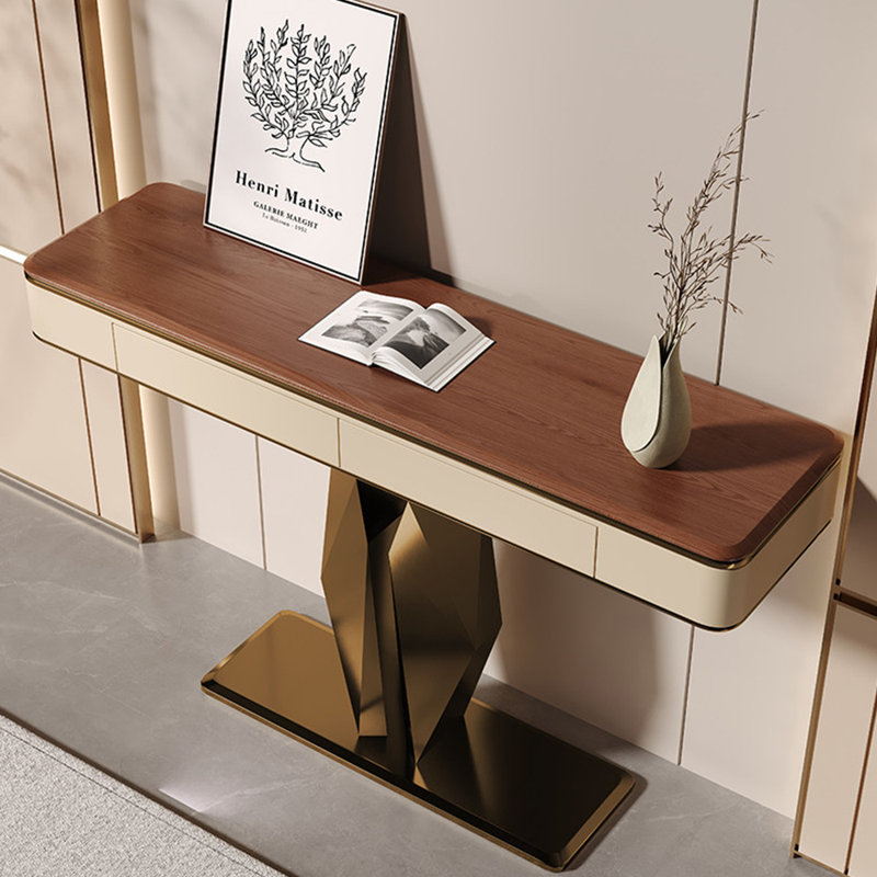 Console de style chinois de luxe simple, 33.5" H x 63" W x 13.8" D, Bronze