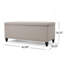 Banc de rangement avec repose-pieds clouté Sharon, tissu beige, 42 po-826296824