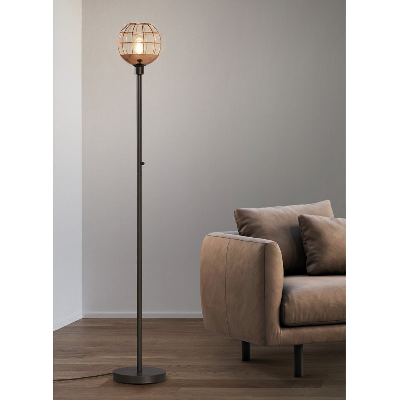Cleothis 71'' Torchiere Floor Lamp, Orange