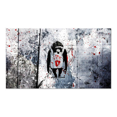 Quadro Banksy mural with Life is Beautiful (1 Part) Wide - Banksy e street  art - Quadri