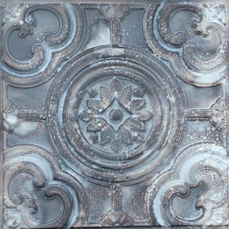 Classical Circles Drop-In or Glue-Up Faux Tin Ceiling Tile - 24 in x 24 in