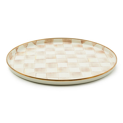 Mocha Check Round Tray