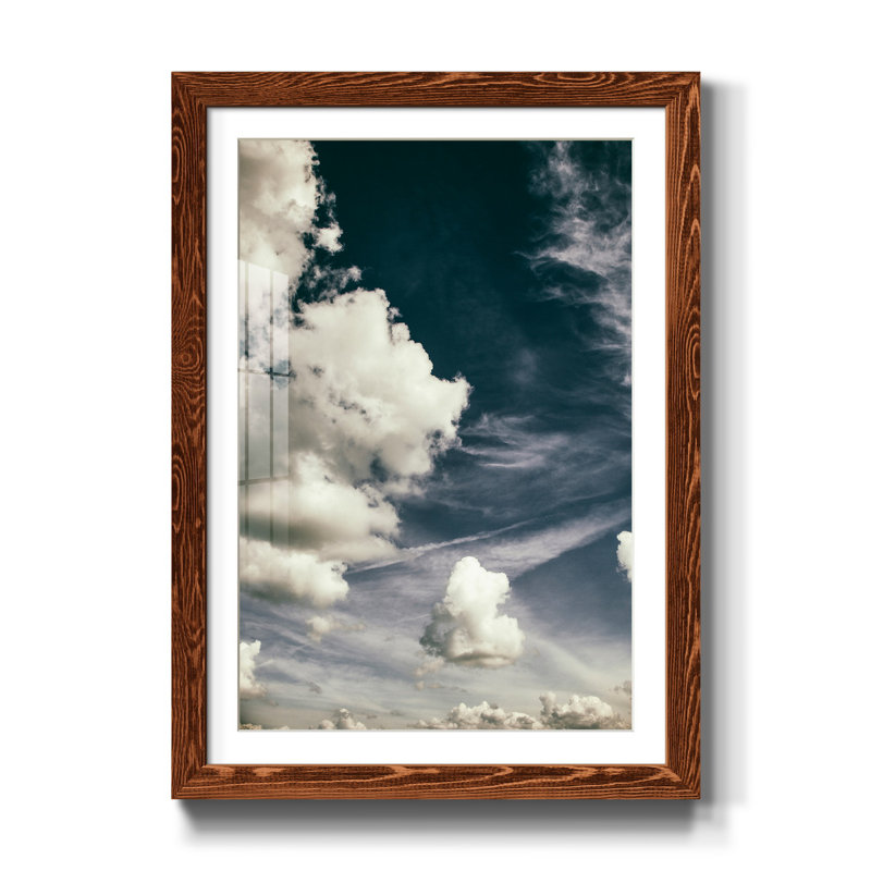 Lemony Branch I - impression d'art graphique, Papier avec cadre érable, H 37,5 po x l 27,5 po x P 1,5 po, Blanc