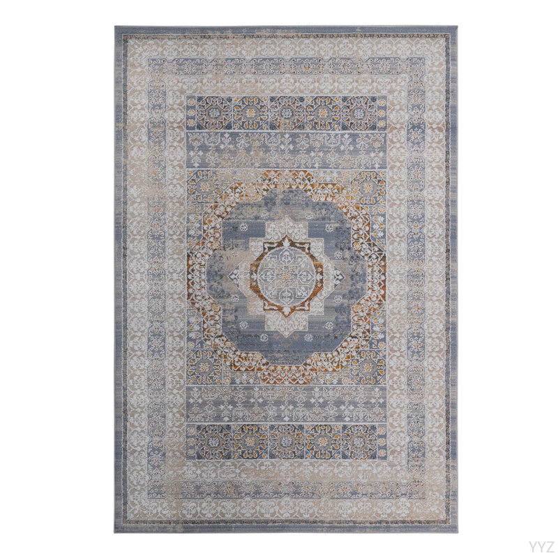 LOOM & LUXE Collection 6X9 Blue/Ivory /Medallion Non-Shedding Living Room Bedroom Dining Home Office Stylish And Stain Resistant Area Rug