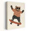Cool Bear Skater Modern Playful Retro Bear Wall Art Print by Mathieu - Wrapped Canvas Print-2095369064
