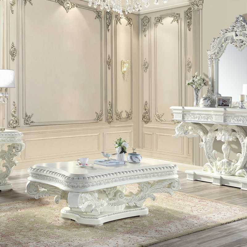 Table de bout carrée blanche antique