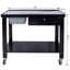 Station de travail à démontage de transmission Capacité de 1/2 tonne de la table de drain inclinable Tiroir verrouillable Bassin de drainage amovible pleine largeur Tablette inférieure pleine grandeur Quatre roulettes de 4 pouces noires-121794888