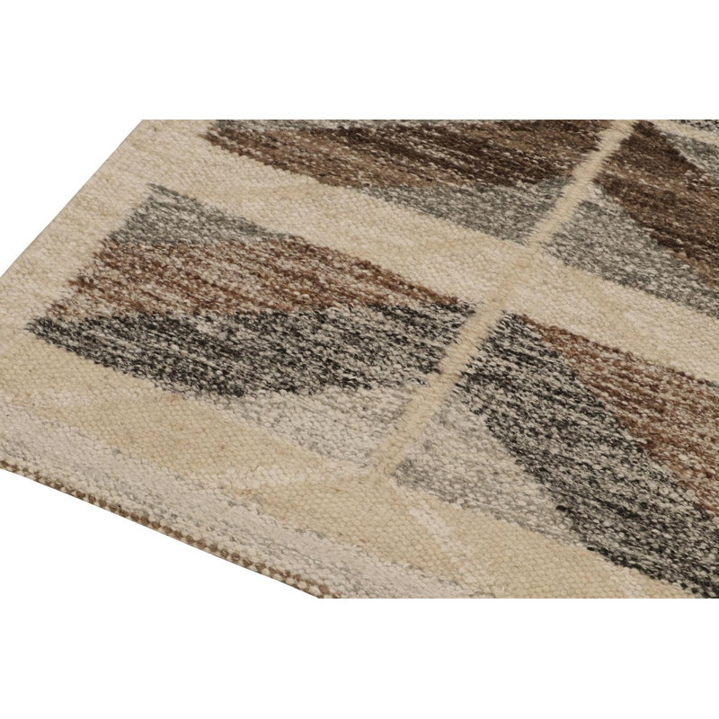Scandinavian Wool Geometric Area Rug, Rectangle 13' x 19'